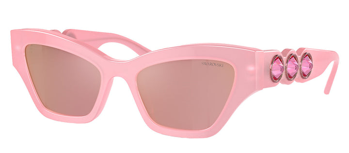 Swarovski SK 6021 2.00E+07 Irregular Plastic Pink Sunglasses with Pink Mirror Lens