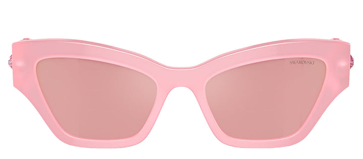 Swarovski SK 6021 2.00E+07 Irregular Plastic Pink Sunglasses with Pink Mirror Lens