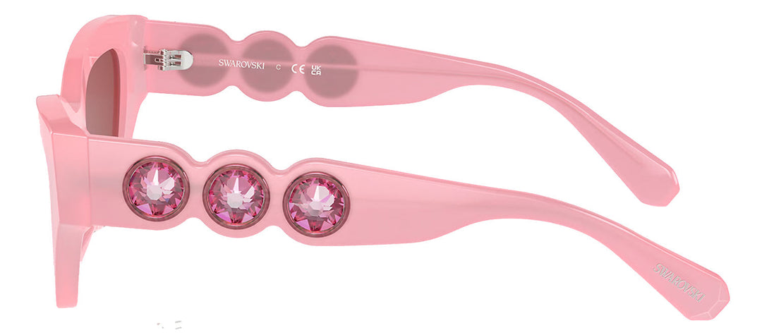 Swarovski SK 6021 2.00E+07 Irregular Plastic Pink Sunglasses with Pink Mirror Lens