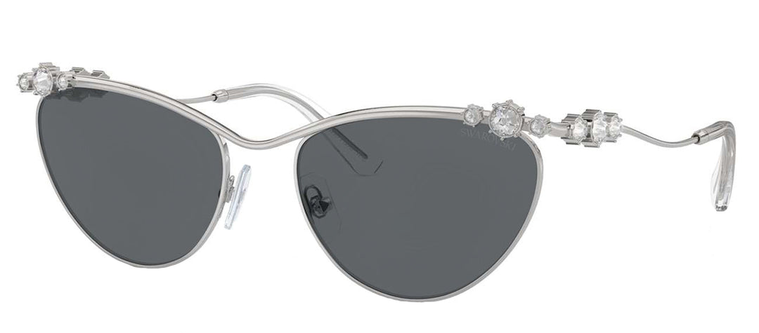 Swarovski SK 7017 400187 Cat-Eye Metal Silver Sunglasses with Grey Lens