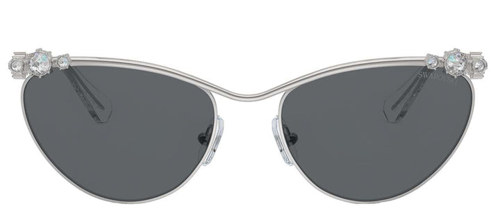 Swarovski SK 7017 400187 Cat-Eye Metal Silver Sunglasses with Grey Lens