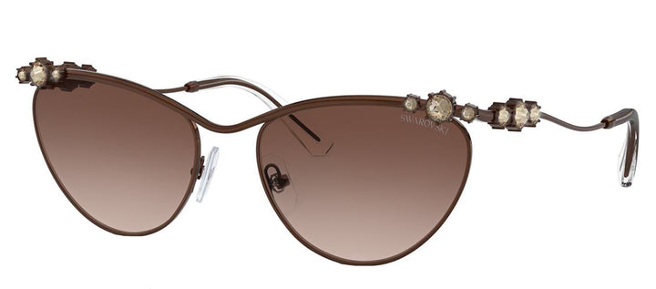 Swarovski SK 7017 400213 Cat-Eye Metal Brown Sunglasses with Brown Gradient Lens