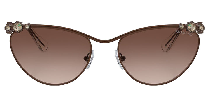 Swarovski SK 7017 400213 Cat-Eye Metal Brown Sunglasses with Brown Gradient Lens