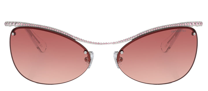 Swarovski SK 7018 4001A5 Irregular Metal Silver Sunglasses with Pink Gradient Lens