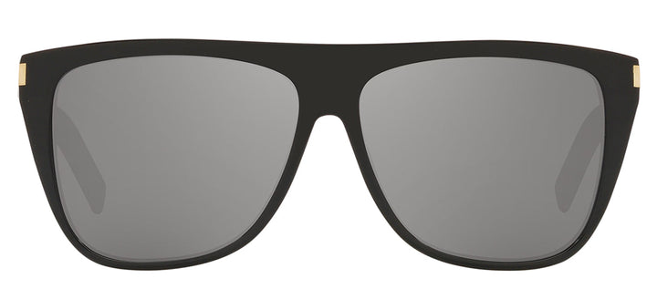 Saint Laurent SL 1 001 Rectangle Plastic Black Sunglasses with Grey Mirror Lens