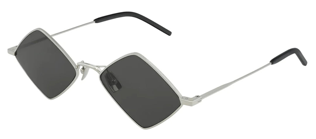 Saint Laurent SL 302 LISA 001 Geometric Metal Silver Sunglasses with Grey Lens