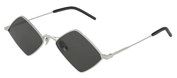 Saint Laurent SL 302 LISA 001 Geometric Metal Silver Sunglasses with Grey Lens