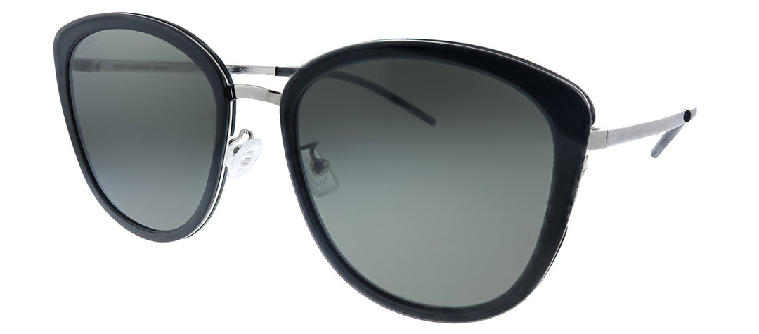 Saint Laurent SLIM SL 377/K 001 Cat-Eye Metal Silver Sunglasses with Grey Lens