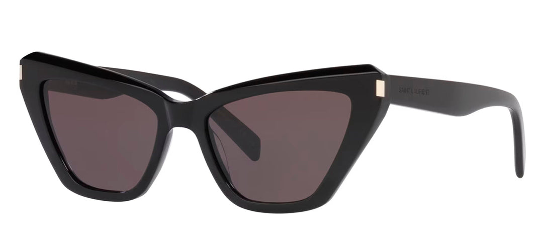 Saint Laurent SL 466S 1 Cat-Eye Plastic Black Sunglasses with Grey Lens