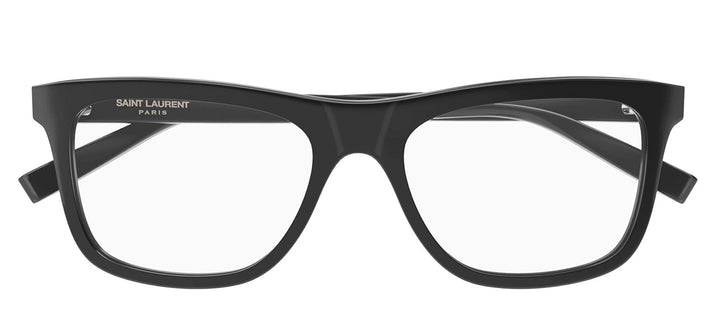 Saint Laurent SL 481 001 Square Acetate Black Eyeglasses with Transparent Demo Lens