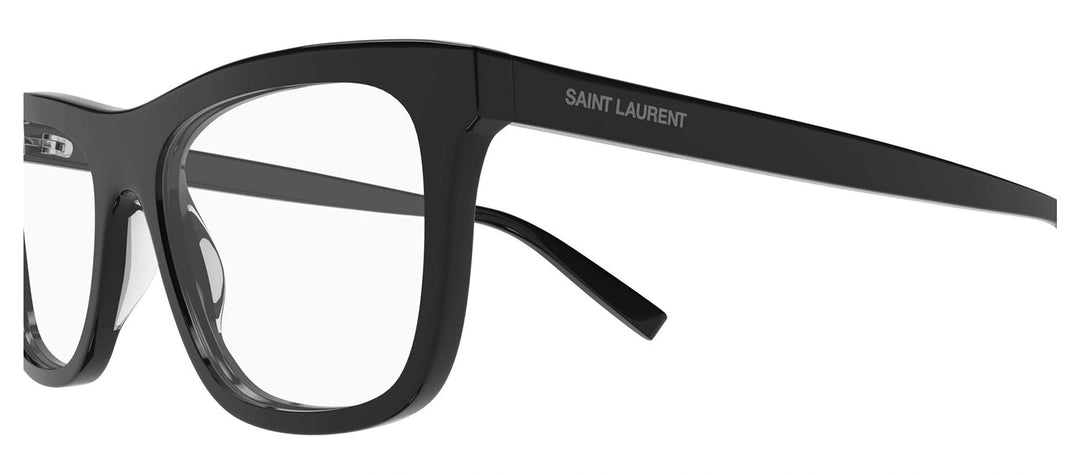 Saint Laurent SL 481 001 Square Acetate Black Eyeglasses with Transparent Demo Lens