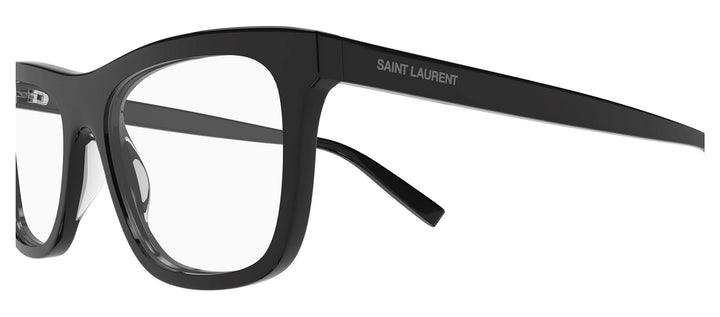 Saint Laurent SL 481 001 Square Acetate Black Eyeglasses with Transparent Demo Lens
