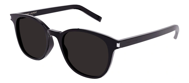 Saint Laurent SL 527ZOE 001 Round Acetate Black Sunglasses with Black shiny Gradient Lens