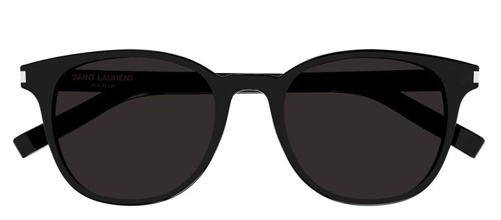 Saint Laurent SL 527ZOE 001 Round Acetate Black Sunglasses with Black shiny Gradient Lens