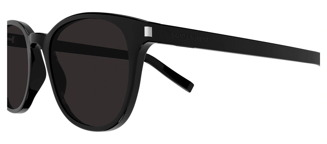 Saint Laurent SL 527ZOE 001 Round Acetate Black Sunglasses with Black shiny Gradient Lens