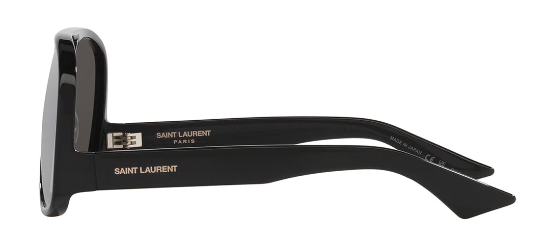 Saint Laurent SL 652 SOLACE 001 Aviator Plastic Black Sunglasses with Grey Lens