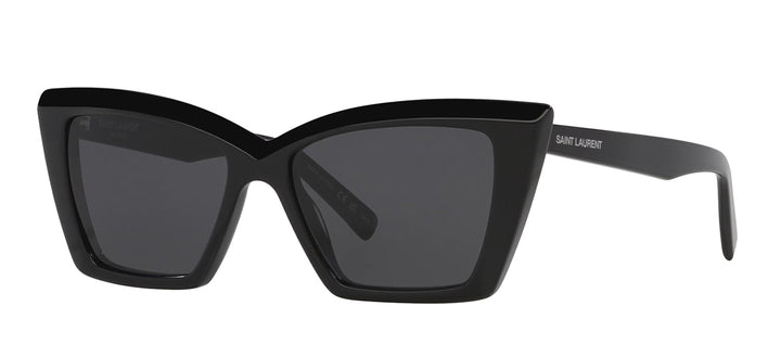 Saint Laurent SL 657 001 Cat-Eye Plastic Black Sunglasses with Grey Lens