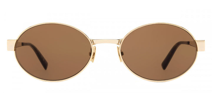 Saint Laurent NEW WAVE SL 692 004 Oval Metal Gold Sunglasses with Brown Lens