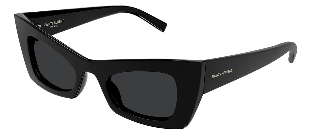 Saint Laurent SL 702 001 Cat-Eye Plastic Black Sunglasses with Grey Lens