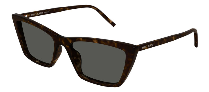 Saint Laurent SL 737 MICA THIN 002 Cat-Eye Plastic Havana Sunglasses with Grey Lens