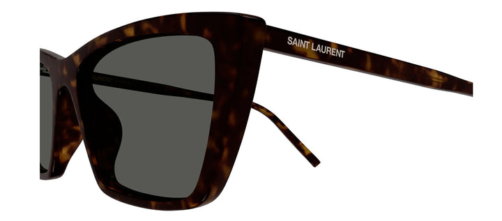 Saint Laurent SL 737 MICA THIN 002 Cat-Eye Plastic Havana Sunglasses with Grey Lens