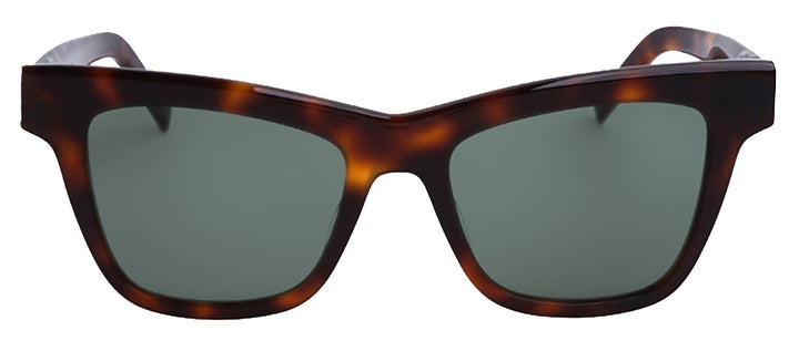 Saint Laurent MONOGRAM SL M106 003 Cat-Eye Plastic Havana Sunglasses with Green Lens