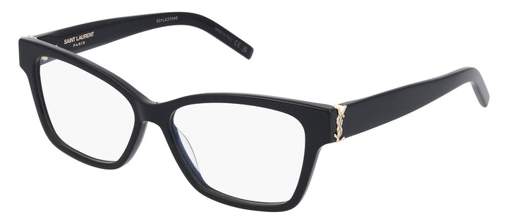 Saint Laurent MONOGRAM SL M116O 001 Cat-Eye Plastic Black Eyeglasses with Logo Stamped Demo Lenses