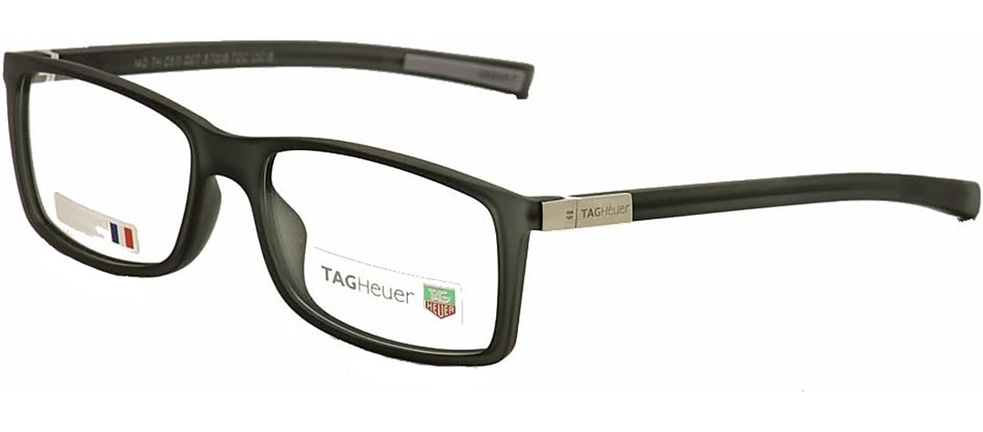 Tag Heuer TAG 0511 007 Rectangle Plastic Grey Eyeglasses with Logo Stamped Demo Lenses