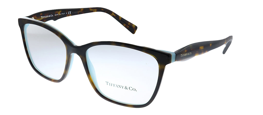 Tiffany & Co. TF 2175 8134 Square Plastic Havana Eyeglasses with Logo Stamped Demo Lenses