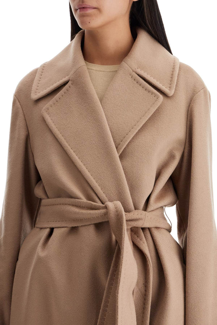 Max Mara Studio Mid-Length Wool Wrap Coat With Robe-Style