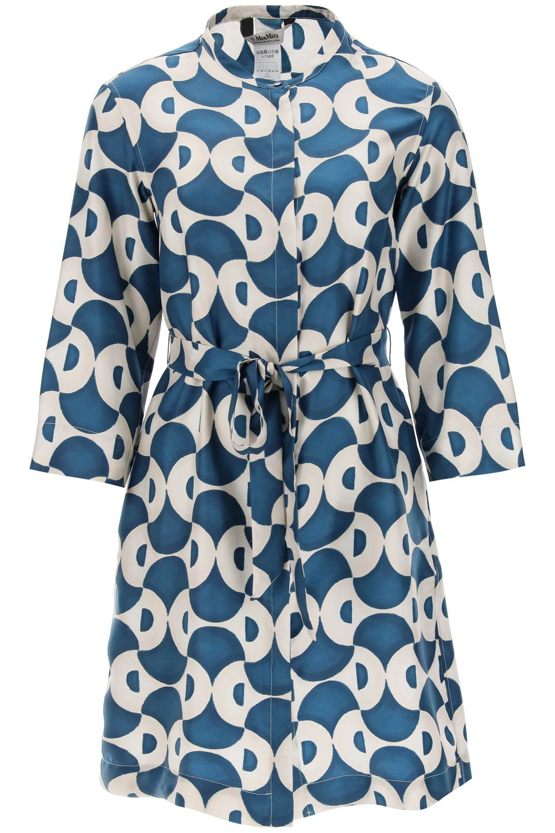 S Max Mara 'timek' Chemisier Dress In Printed Silk