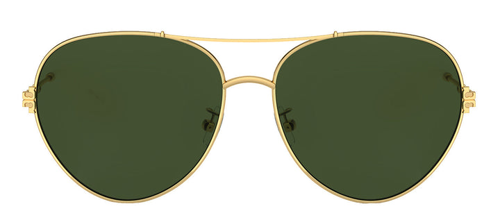 Tory Burch TY 6098 335171 Pilot Metal Gold Sunglasses with Dark Green Solid Color Lens