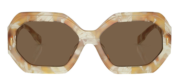 Tory Burch TY 7192U 194973 Geometric Plastic Tortoise Sunglasses with Brown Lens