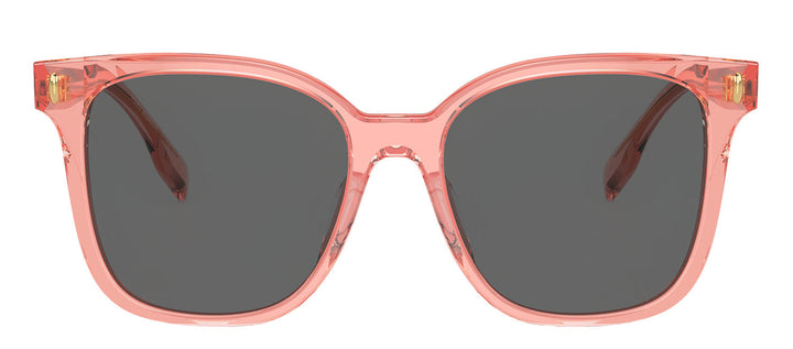 Tory Burch TY 7203U 199087 Square Acetate Transparent Orange Sunglasses with Dark Gray Solid Color Lens