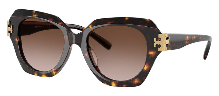 Tory Burch TY 7215U 201613 Cat-Eye Plastic Tortoise Sunglasses with Brown Gradient Lens