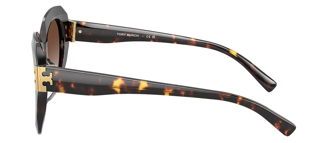 Tory Burch TY 7215U 201613 Cat-Eye Plastic Tortoise Sunglasses with Brown Gradient Lens