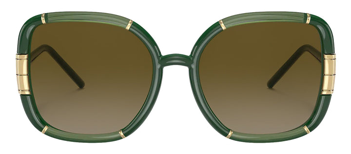 Tory Burch TY 9071U 189713 Square Plastic Green Sunglasses with Green Gradient Lens