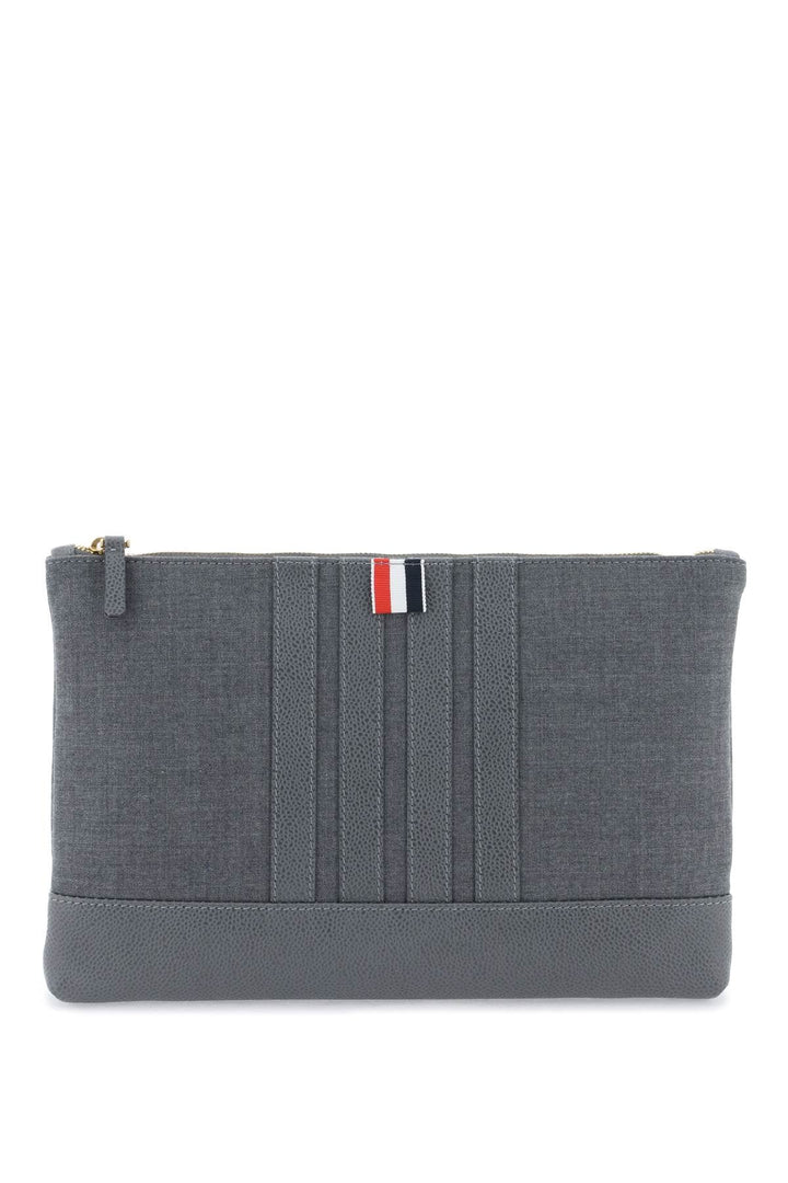 Thom Browne Wool 4-Bar Pouch