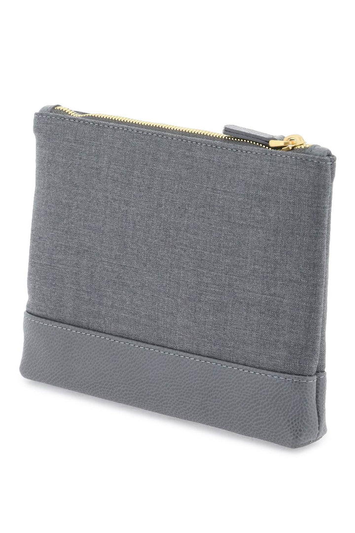 Thom Browne Wool 4-Bar Small Pouch