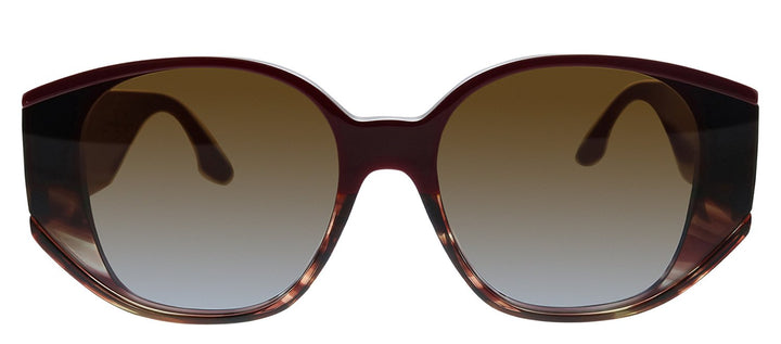 Victoria Beckham VB 605S 605 Oval Plastic Burgundy Sunglasses with Brown Gradient Lens