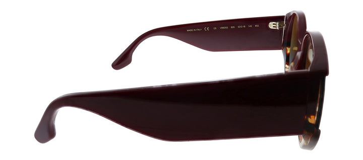 Victoria Beckham VB 605S 605 Oval Plastic Burgundy Sunglasses with Brown Gradient Lens