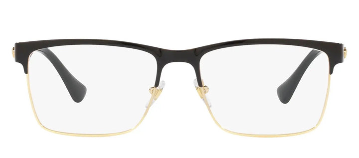 Versace DAILY HERITAGE VE 1285 1443 Rectangle Metal Black Eyeglasses with Logo Stamped Demo Lenses