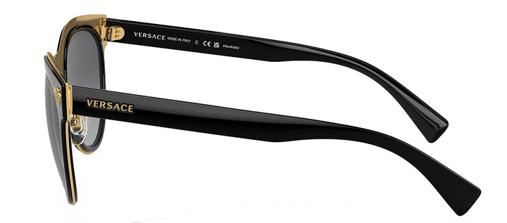 Versace VE 2198 1002T3 Phantos Plastic Black Sunglasses with Grey Polarized Lens