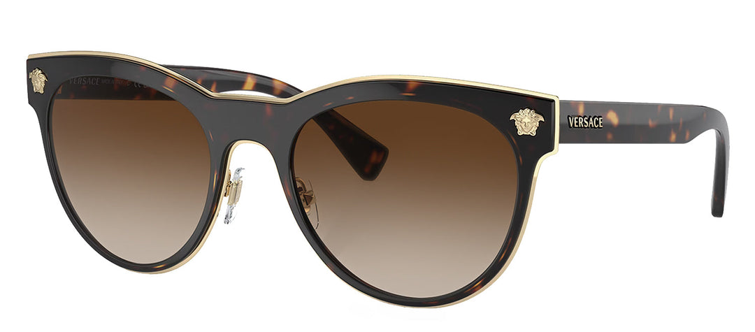 Versace VE 2198 125213 Phantos Plastic Havana Sunglasses with Brown Gradient Lens