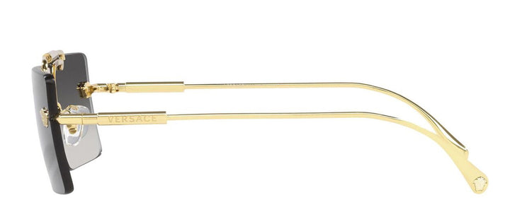 Versace VE 2245 10028G Rimless Metal Gold Sunglasses with Grey Gradient Lens
