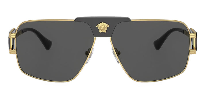 Versace VE 2251 100287 Square Metal Gold Sunglasses with Grey Lens