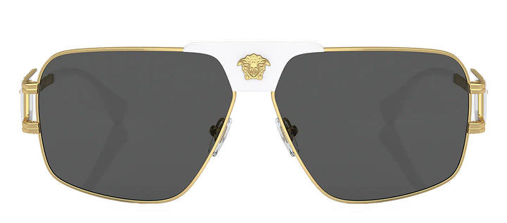 Versace VE 2251 147187 Square Metal Gold Sunglasses with Grey Lens