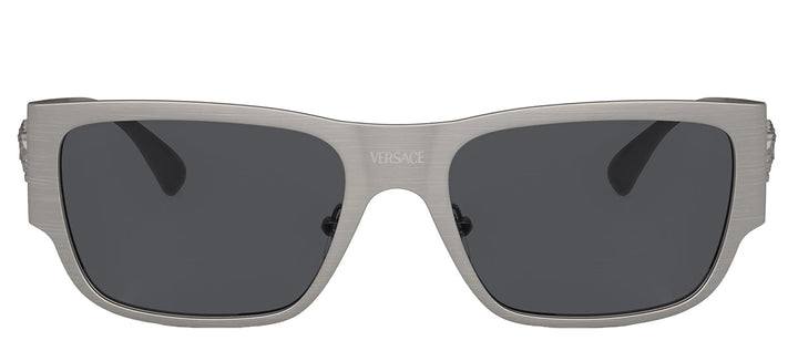Versace VE 2262 126287 Rectangular Acetate Gunmetal Sunglasses with Dark Grey Lens