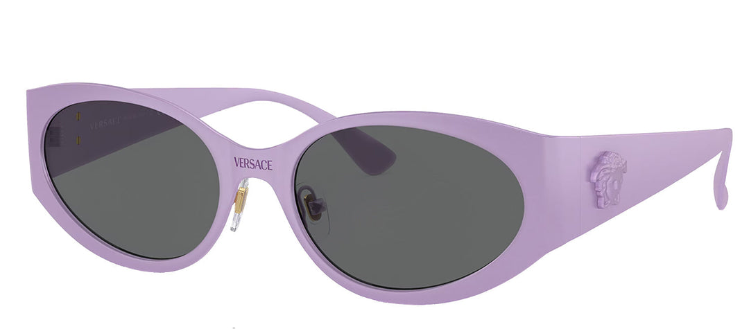 Versace VE 2263 150287 Oval Plastic Violet Sunglasses with Dark Grey Lens