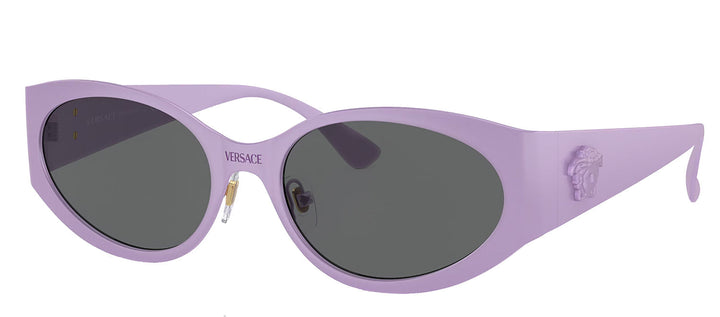 Versace VE 2263 150287 Oval Plastic Violet Sunglasses with Dark Grey Lens